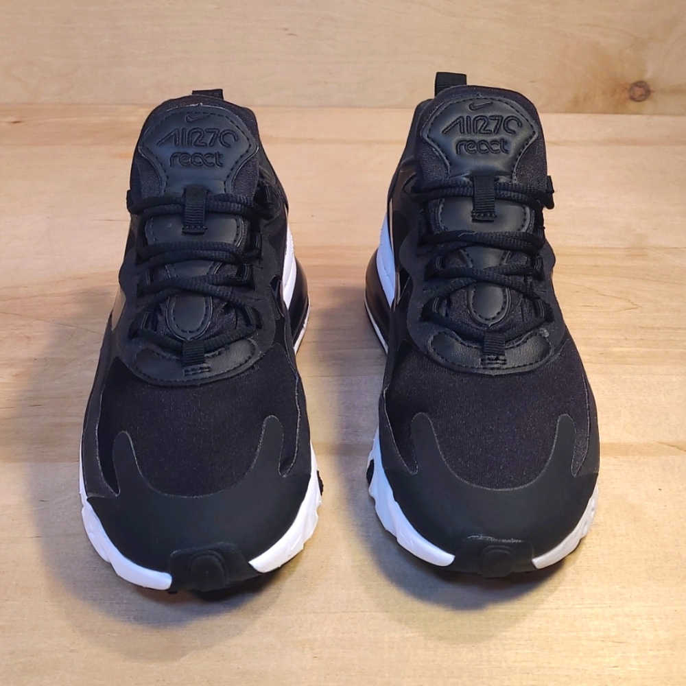 Nike Air Max 270 React Black White Women's Athletic Shoes CJ0619-002 - Picture 3 of 10